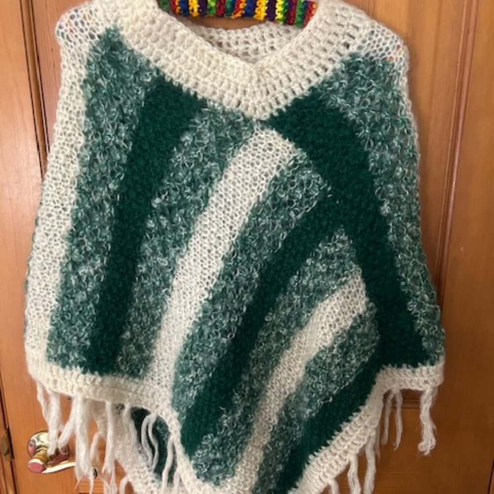 Vintage 1970s Wool Poncho by Mays (Small)